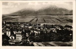 1948 Késmárk, Kezmarok; Pohlad na Vysoké Tatry / látkép a Magas-Tátrával és a Thököly várral / general view with castle and the High Tatras (EK)