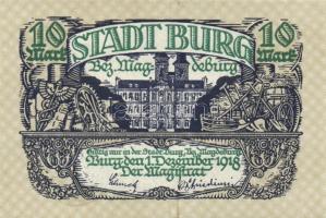 Német Birodalom/Weimari Köztársaság/Burg 1918.12.1. 10M (3x) egymásutáni sorszámmal T:I