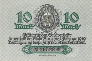 Német Birodalom/Weimari Köztársaság/Burg 1918.12.1. 10M (3x) egymásutáni sorszámmal T:I