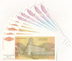 Jugoszlávia 1993. 5.000.000.000D (5x) sorszámkövetők + 1994. 50.000D (5x) sorszámkövetők T:I,I- 
Yu...