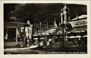 1937 Trencsénteplic, Trencianske Teplice; Kúpelná dvorana / Gyógyfürdő / spa, bath (ragasztónyom / glue mark)
