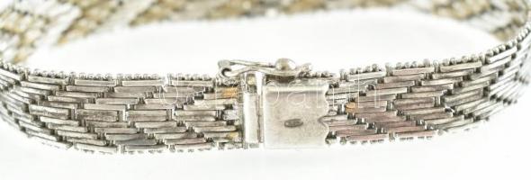 Ezüst(Ag) masszív lapos karkötő, jelzett, h: 20 cm, nettó: 25 g