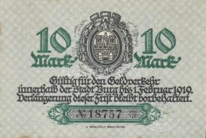 Német Birodalom/Weimari Köztársaság/Burg 1918.12.1. 10M (3x) T:I