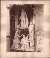 cca 1890 Genova 3 db nagy méretű szobor fotó 30x34 cm