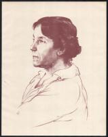 Divéky József (1887-1951): Portré. Litográfia, papír, jelzett a litográfián, 28,5×22,5 cm