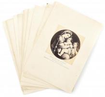 cca 1890 18 db vallási témájú fesményt ábrázoló fotó kartonon feliratozva. Kartonok mérete 14x19 cm