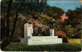 1916 Budapest XIV. Városliget, Anonymus szobor (szakadás / tear)