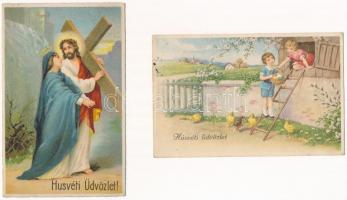 22 db főleg MODERN üdvözlő motívum képeslap: húsvét és karácsony / 22 mostly modern greeting motive postcards: Easter and Christmas