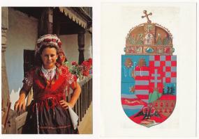 12 db MODERN magyar motívum képeslap: népviselet, irredenta / 12 modern Hungarian motive postcards: ...
