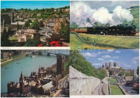 32 db MODERN európai képeslap: angol és francia városok / 32 modern European town-view postcards: France and Great Britain