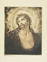 Prihoda István (1891-1956): Jézus. Rézkarc, papír, jelzett, 30×24 cm