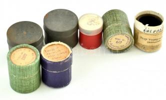 Vegyes diafilm tétel, 8 db, nagyrészt szocialista propagandafilmek: A labdarúgás szabályai, Budapesti hidak regénye, Árleszállítás 1953, Tömegpusztító fegyverek elleni védelem, A Szovjetúnió nagy építkezései, Új föld, valamint: A Pál utcai fiúk I-II. rész (két diafilm egy dobozban), hibátlanok.