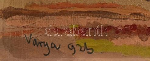 Varga 926 jelzéssel: Ló szekér mellett. Olaj, karton. Jelzett. Karton tetején kissé sérült. 24,5x34 ...