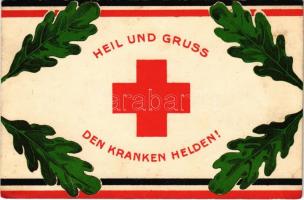 Heil und Gruss den kranken Helden! / WWI German and Austro-Hungarian K.u.K. military art postcard, patriotic propaganda (fa)