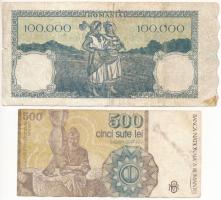 Románia 1946. 100.000L + 1991. 500L + 1999. 2000L + 2000. 10.000L T:I-III-
Romania 1946. 100.000 Le...