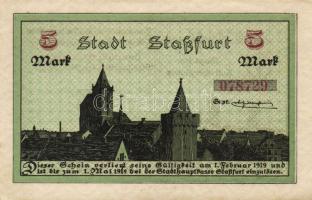 Német Birodalom/Weimari Köztársaság/Staßfurt 1918.10.1. 5M (4x) egymásutáni sorszámmal T:I,I-