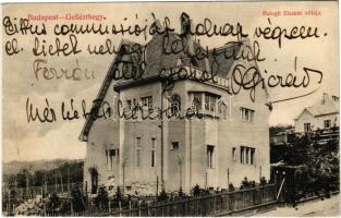 1912 Budapest XI. Gellérthegy, Balogh Elemér villája