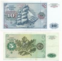 NSZK 1980. 5M + 1977. 10M T:II-,III
GFR 1980. 5 Mark + 1977. 10 Mark C:VF,F
Krause P#18, P#19