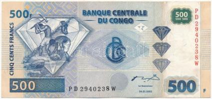 Kongó 2002. 500Fr T:III Congo 2002. 500 Francs C:F Krause P#96
