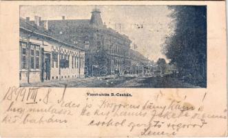 1899 (Vorläufer) Békéscsaba, Vasút utca (vágott / cut)