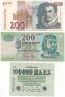 10db-os vegyes, nagyrészt külföldi bankjegy, közte Madagaszkár, Német Birodalom, India T:vegyes
10p...