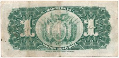 Bolívia 1911. 1B "Banco Central De Bolivia" 1929-es felülbélyegzéssel T:III
Bolivia 1911....