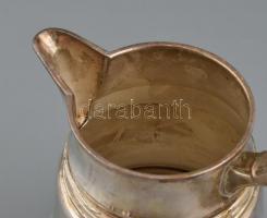 Art deco fém tea kiöntő, cukordoboz, tejkiöntő. Jelzés nélkül