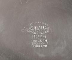 Fém tea kiöntő, teáskanna , cukordoboz (tető nélkül), tejkiöntő. Jelzett. Civic