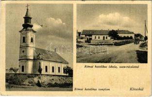 1949 Köveskál, Római katolikus templom és iskola, utca (EK)