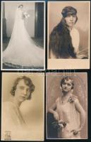 cca 1910-1930 Elegáns hölgyek műtermi fotói, 8 db, 13×8,5 cm