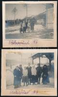 1916 Ótátrafüredi társaság, 2 db albumlapra ragasztott fotó, feliratozva, 8×11 cm
