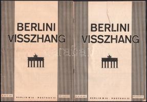 1941 Berlini visszhang c. Berlinben, magyar nyelven megjelenő újság 2 db száma egyik szakadással