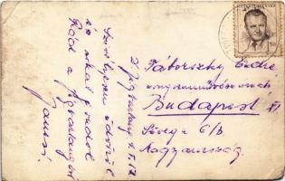 1952 Dobsina, Dobschau (?); vasútvonal, gőzmozdony, vonat / railway line, locomotive, train. photo (...