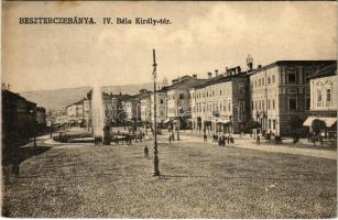 Besztercebánya, Banská Bystrica; IV. Béla király tér, Keme Ignác és Löwy Jakab üzlete. Machhold F. / square, shops (EK)