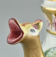 Capodimonte figurális kiöntő. Kézzel festett, jelzett, hibátlan. 14 cm