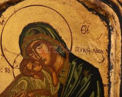Bizánci ikon fára készült modern másolata. 22x32 cm