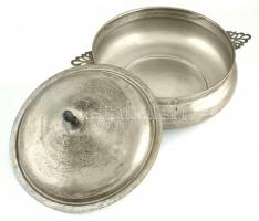 Alpakka leveses, bólés tál. Jelzés nélkül, kopottas állapotban, d: 27 cm