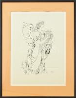 Reich Károly (1922-1988) Arkangyal. Szitanyomat, papír, Jelzett a nyomaton. 54x37 cm