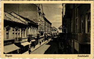 1941 Ungvár, Uzshorod, Uzhhorod, Uzhorod; Korzórészlet, üzletek / street, shops