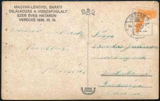 1939 Vereckei-hágó, magyar-lengyel baráti találkozás a visszafoglalt ezeréves határon, fotó szélén l...