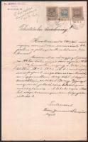 1903 Ügyvédi folyamodvány a Margittai Járásbírósághoz 40+24+8f okmánybélyeggel + 2 kr 28f hiány készpénzben kiegyenlítve