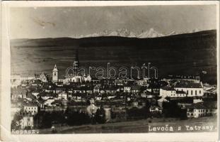 1927 Lőcse, Levoca; s Tatramy / látkép a Tátrával / general view (fa)