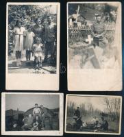 cca 1930-1945 10 db katonai fotó és fotólap, vegyes méretben és állapotban