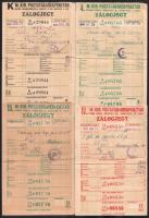 1944 M. Kir. Postatakarékpénztár 4 db zálogjegy