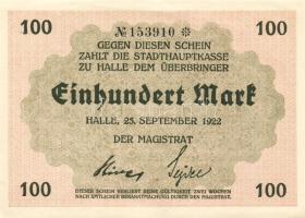 Német Birodalom/Weimari Köztársaság/Halle 1922.09.25. 100M (2x) egymásutáni sorszámmal T:I,I-