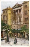 Budapest VIII. A Nemzeti Színháznak 1912-ben lebontott épülete, villamos. Országos Bizottsága III. sorozat s: Háry Gy.