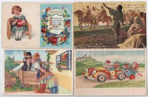 63 db RÉGI motívum képeslap: üdvözlő, zsáner, művész / 63 pre-1945 motive postcards: art, greeting