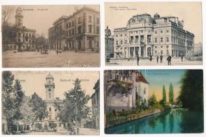 16 db RÉGI felvidéki város képeslap / 16 pre-1945 Upper-Hungarian (now Slovakian) town-view postcards