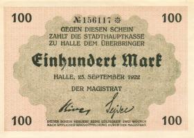 Német Birodalom/Weimari Köztársaság/Halle 1922.09.25. 100M (6x) egymásutáni sorszámmal T:I,I-