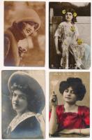 21 db RÉGI motívum képeslap: hölgyek, párok, gyerekek, zsáner / 21 pre-1945 motive postcards: ladies, couples, children